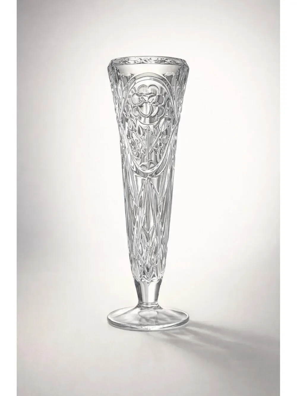 Vintage Cut Crystal Fluted Flower Vase - Elegant Clear Glass Art